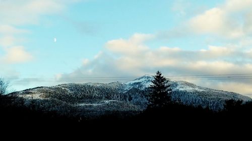 Scenic view of landscape against cloudy sky