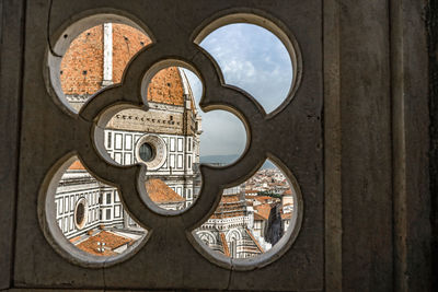 Close-up of window against sky