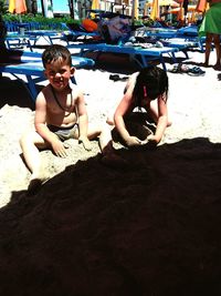 Children playing on beach