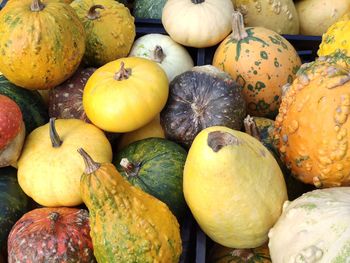 High angle view of fruits for sale at market stall