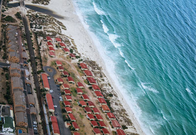 High angle view of beach