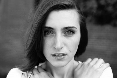 Close-up portrait of a beautiful young woman