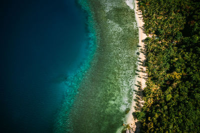 High angle view of sea