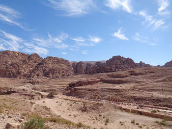 Scenic view of arid landscape against sky