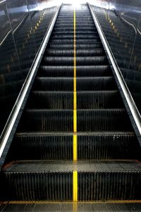 High angle view of escalator