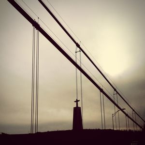 Low angle view of cables against sky