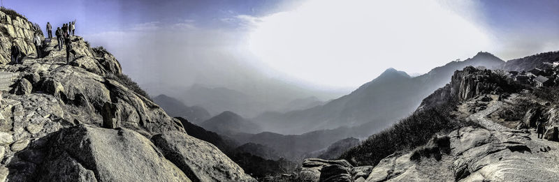 Low angle view of mountains against sky