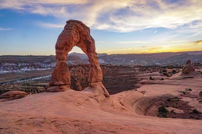 Rock formations at sunset