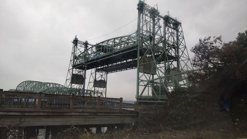 Bridge elevated to allow ships passage up river 