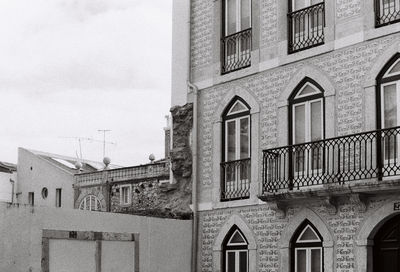 Low angle view of old building against sky