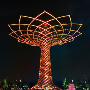 Low angle view of illuminated ferris wheel