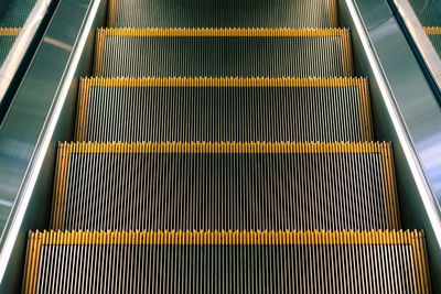 High angle view of escalator