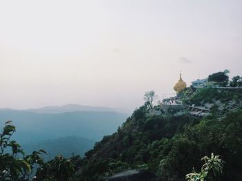 View of temple against mountain