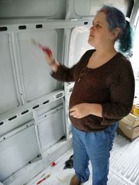 Woman looking at camera