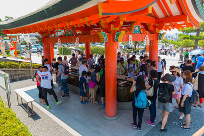 Group of people in temple