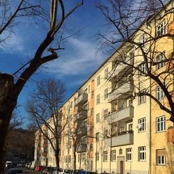 Low angle view of buildings in city