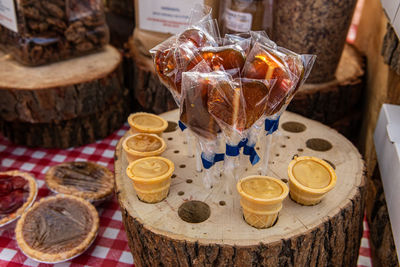 Close-up of food on table