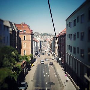 Panoramic view of city against clear sky