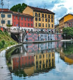 Bridge over river in city