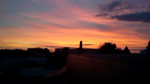 Scenic view of landscape against sky at sunset