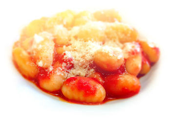 Close-up of strawberries served in plate