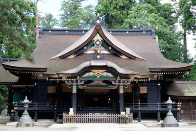 Temple against trees