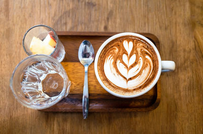 Directly above shot of coffee on table