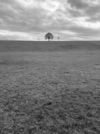 Scenic view of land against sky