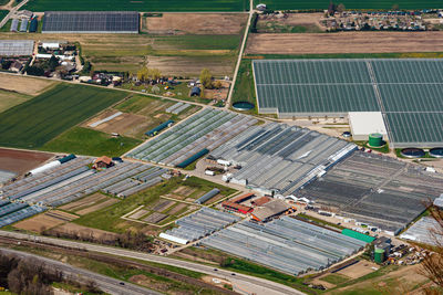 High angle view of agricultural field