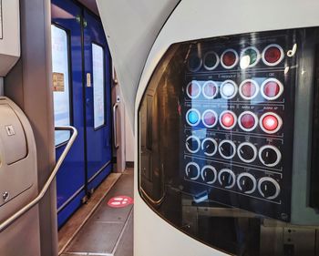 Interior of illuminated train