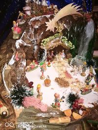 High angle view of christmas decoration in water