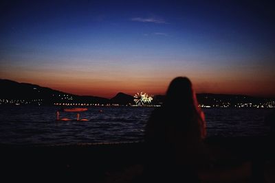 Illuminated city at night