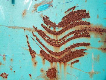 Full frame shot of peeled wall