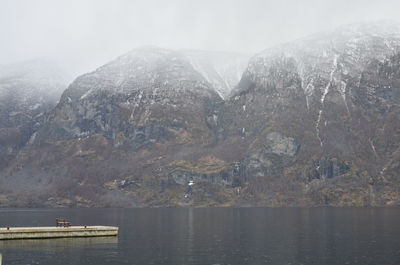 View of mountain against cloudy sky