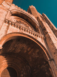 Low angle view of old building against sky