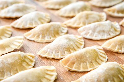 Close-up of raviolis on table