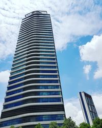 Low angle view of modern building against sky