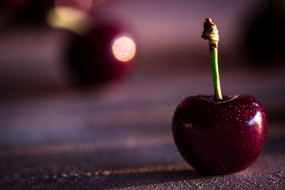 Close-up of strawberry on table