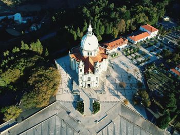 High angle view of temple