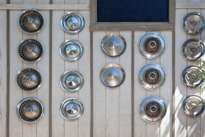 Directly above shot of wheel rims