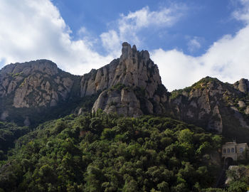 Scenic view of mountain against cloudy sky