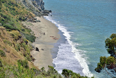 High angle view of beach against sky