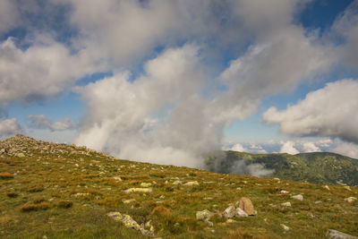 Scenic view of land against sky