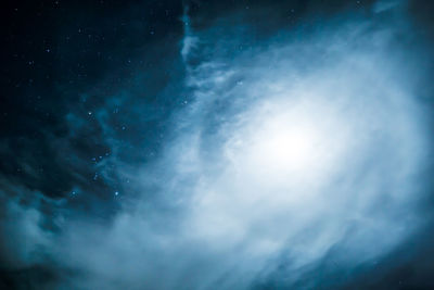 Low angle view of star field against sky