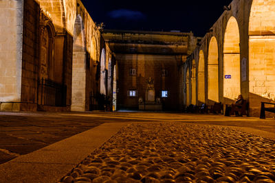 View of illuminated building at night