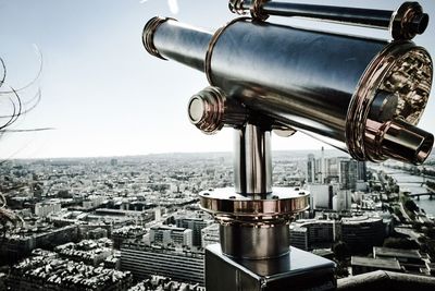 Close-up of cityscape against sky