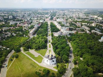 High angle view of cityscape