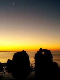 Scenic view of sea at sunset