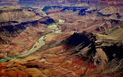 High angle view of rock formations