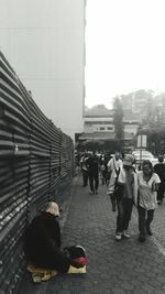 Woman standing in city